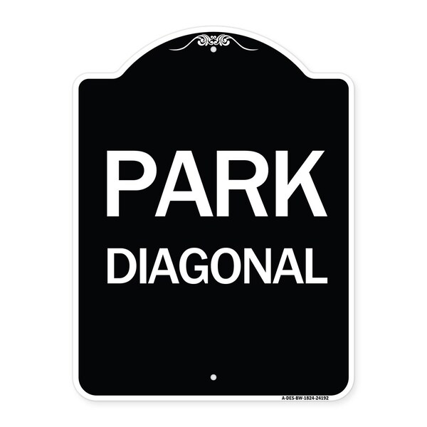 Diagonal Parking 1 Heavy-Gauge Aluminum Architectural Sign, 24" x 18", BW-1824-24192